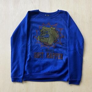Vintage Connectors Sweatshirt Youth 14-16 Blue Bulldog Graphic Fleece Pullover